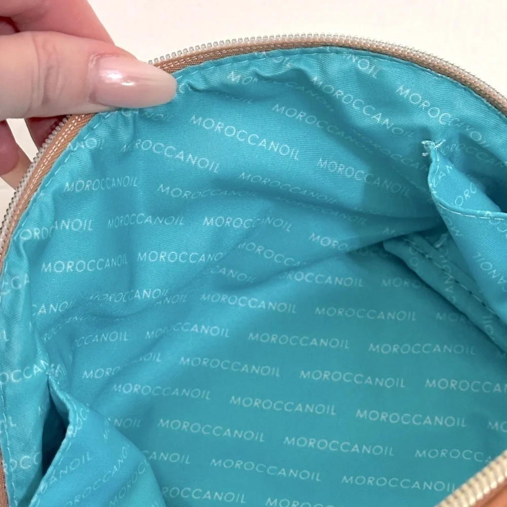 Moroccan oil Tan travel Bag from recycled materials NWOT